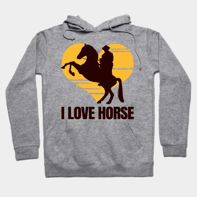 'I Love Horse' Adorable Horse Gift Hoodie by ourwackyhome